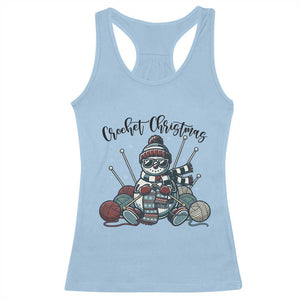 Crochet Christmas Racerback Tank Top Funny Snowman Crocheting Gift TS12 Light Blue Print Your Wear
