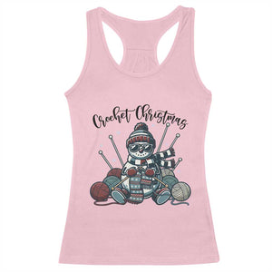 Crochet Christmas Racerback Tank Top Funny Snowman Crocheting Gift TS12 Light Pink Print Your Wear