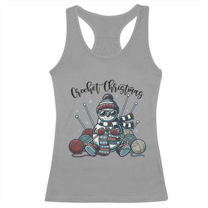 Crochet Christmas Racerback Tank Top Funny Snowman Crocheting Gift TS12 Sport Gray Print Your Wear