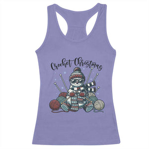 Crochet Christmas Racerback Tank Top Funny Snowman Crocheting Gift TS12 Violet Print Your Wear