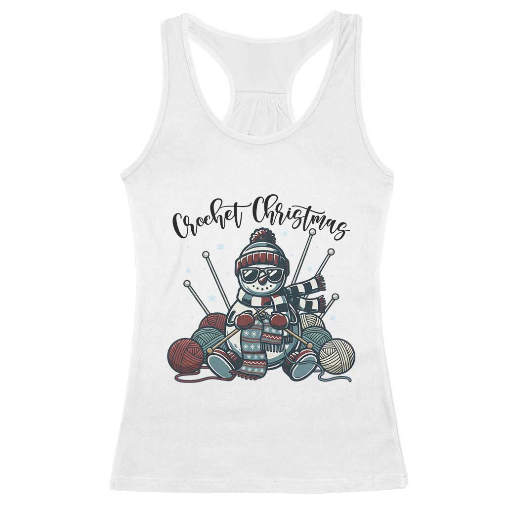 Crochet Christmas Racerback Tank Top Funny Snowman Crocheting Gift TS12 White Print Your Wear