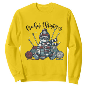 Crochet Christmas Sweatshirt Funny Snowman Crocheting Gift TS12 Daisy Print Your Wear