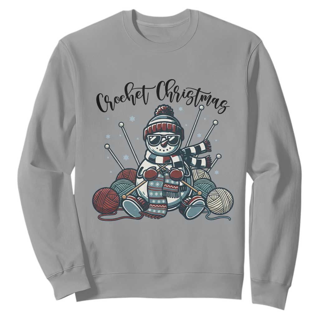 Crochet Christmas Sweatshirt Funny Snowman Crocheting Gift TS12 Sport Gray Print Your Wear