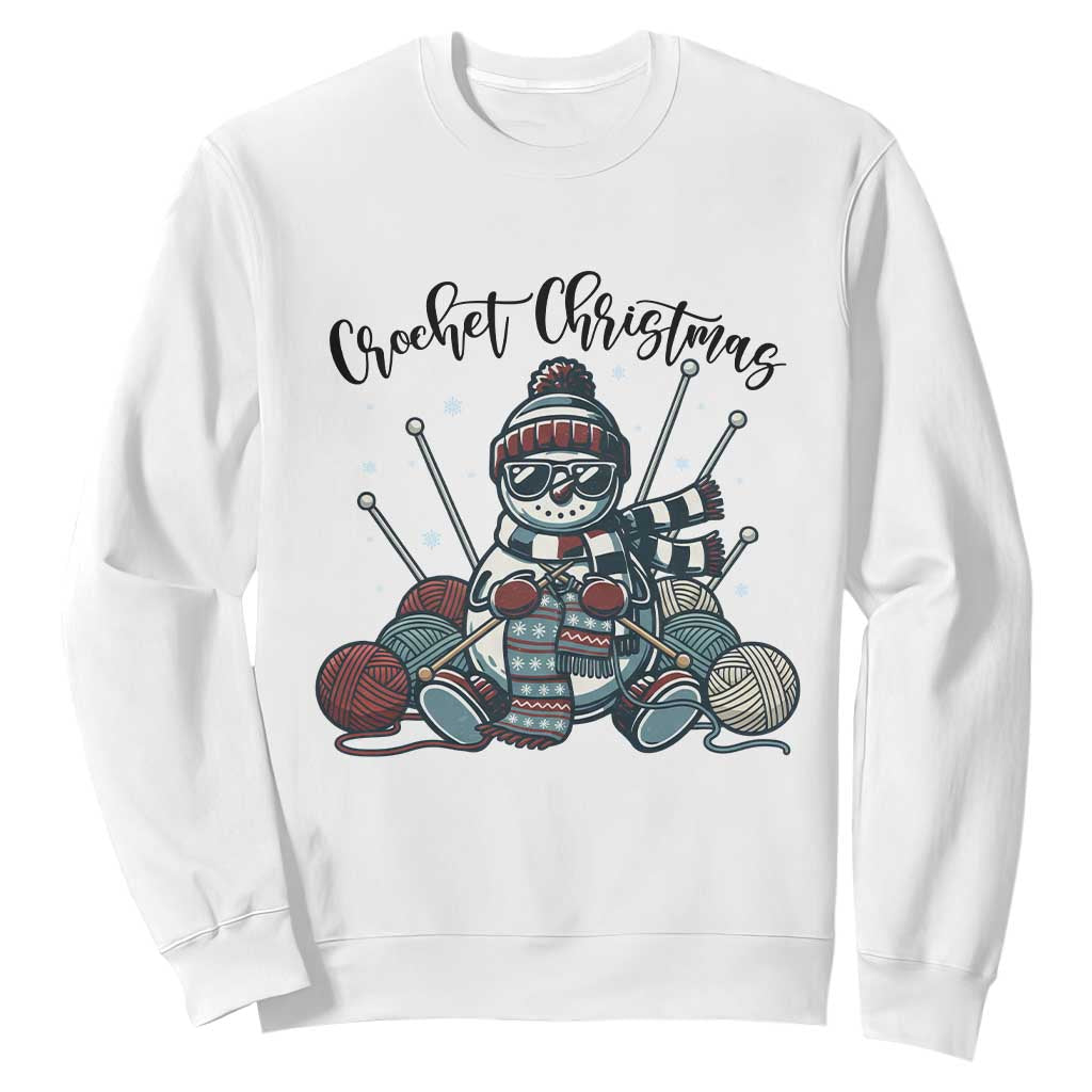 Crochet Christmas Sweatshirt Funny Snowman Crocheting Gift TS12 White Print Your Wear