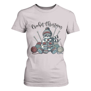 Crochet Christmas T Shirt For Women Funny Snowman Crocheting Gift TS12 Ice Gray Print Your Wear