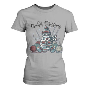 Crochet Christmas T Shirt For Women Funny Snowman Crocheting Gift TS12 Sport Gray Print Your Wear