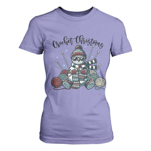 Crochet Christmas T Shirt For Women Funny Snowman Crocheting Gift TS12 Violet Print Your Wear