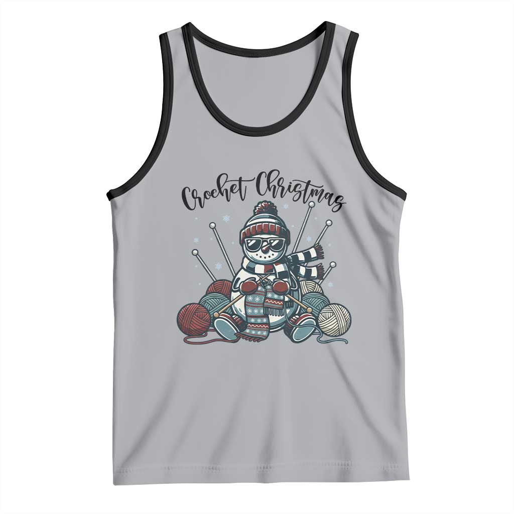 Crochet Christmas Tank Top Funny Snowman Crocheting Gift TS12 Athletic Heather Black Print Your Wear