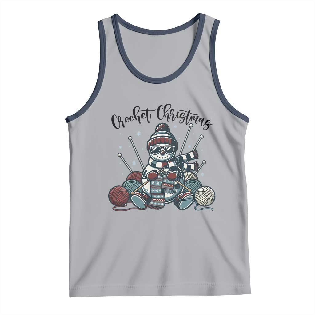 Crochet Christmas Tank Top Funny Snowman Crocheting Gift TS12 Athletic Heather Navy Print Your Wear