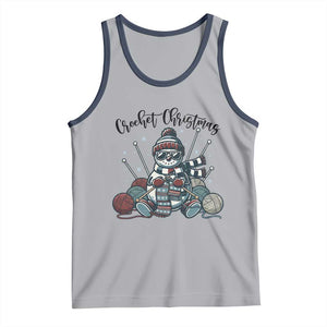 Crochet Christmas Tank Top Funny Snowman Crocheting Gift TS12 Athletic Heather Navy Print Your Wear