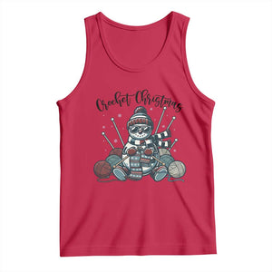 Crochet Christmas Tank Top Funny Snowman Crocheting Gift TS12 Red Print Your Wear