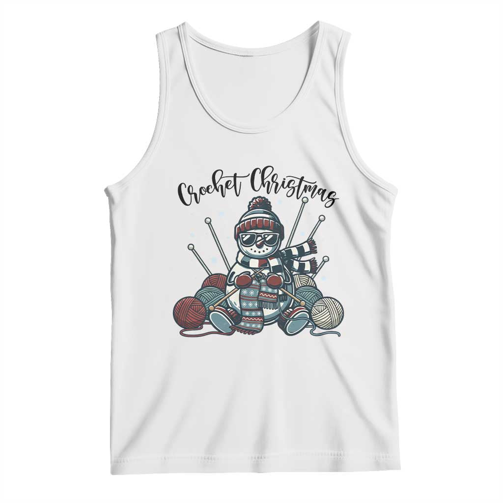 Crochet Christmas Tank Top Funny Snowman Crocheting Gift TS12 White Print Your Wear
