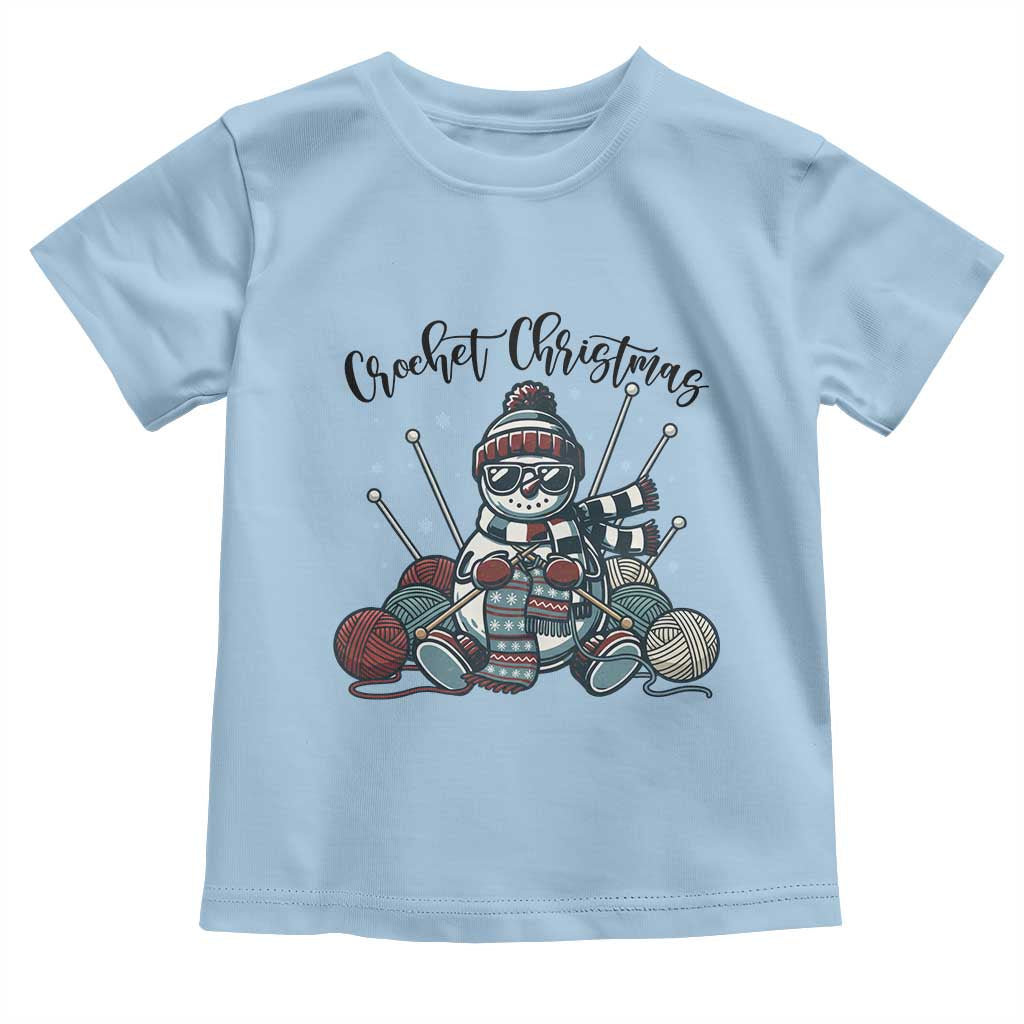 Crochet Christmas Toddler T Shirt Funny Snowman Crocheting Gift TS12 Light Blue Print Your Wear