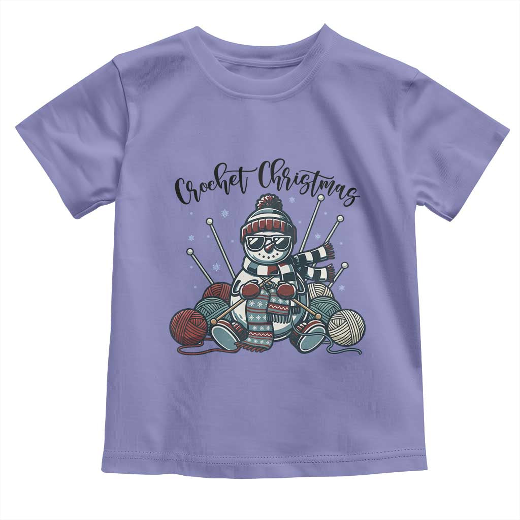 Crochet Christmas Toddler T Shirt Funny Snowman Crocheting Gift TS12 Violet Print Your Wear