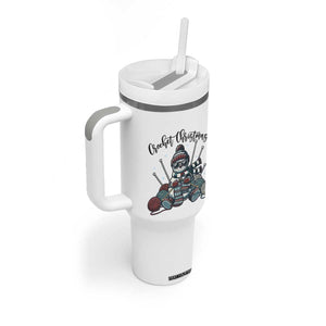Crochet Christmas Tumbler With Handle Funny Snowman Crocheting Gift TS12 Print Your Wear