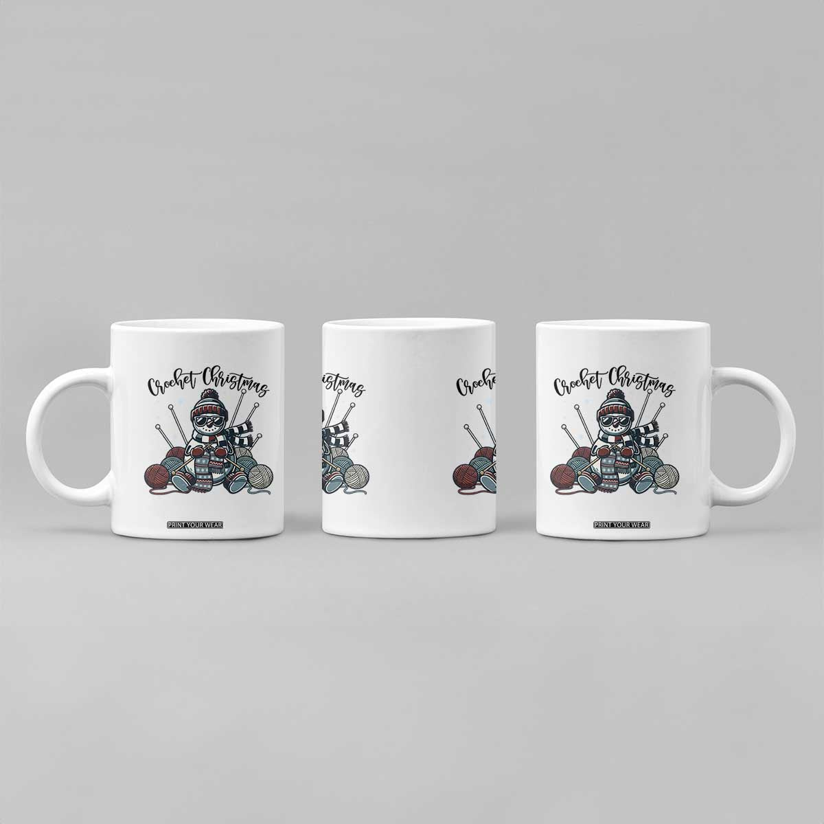 Crochet Christmas Coffee Mug Funny Snowman Crocheting Gift TS12 Print Your Wear