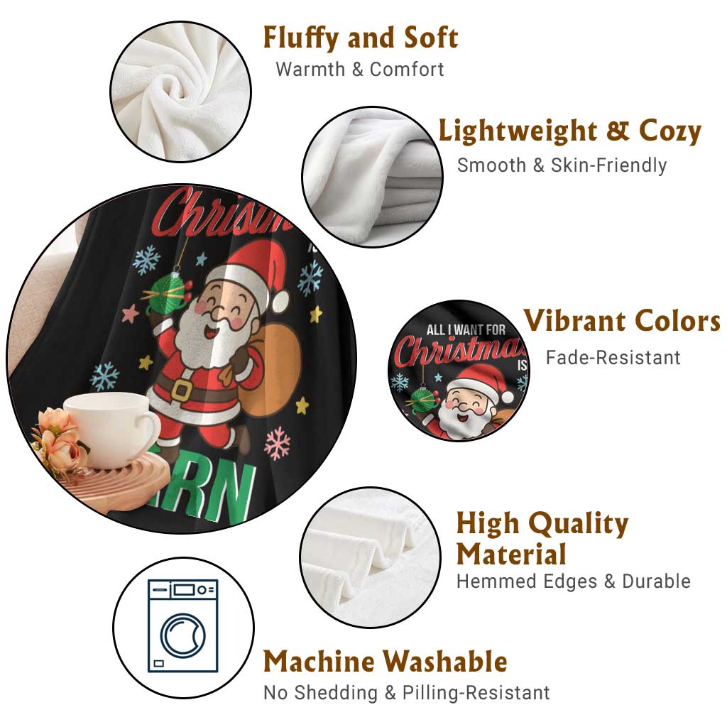 All I Want For Christmas Is Yarn Throw Blanket Knitting Christmas TS12 Print Your Wear