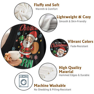 All I Want For Christmas Is Yarn Throw Blanket Knitting Christmas TS12 Print Your Wear