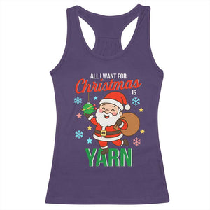 All I Want For Christmas Is Yarn Racerback Tank Top Knitting Christmas TS12 Purple Print Your Wear