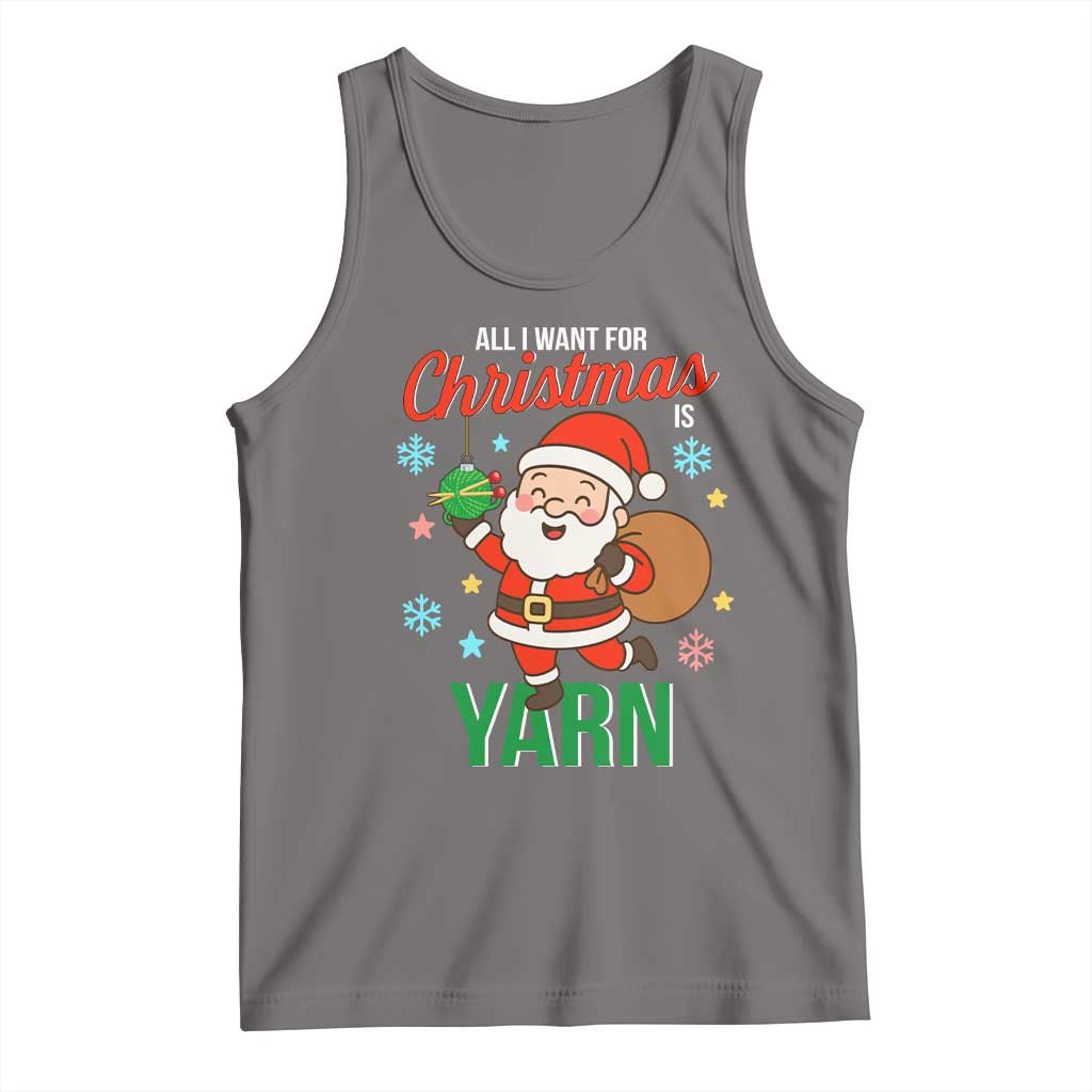 All I Want For Christmas Is Yarn Tank Top Knitting Christmas TS12 Deep Heather Print Your Wear