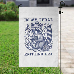In My Feral Knitting Era Garden Flag Raccoon Yarn Lover TS12 Print Your Wear