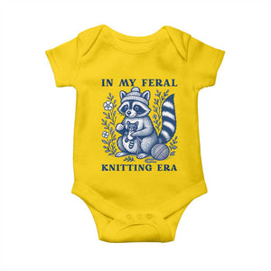 In My Feral Knitting Era Baby Onesie Raccoon Yarn Lover TS12 Daisy Print Your Wear