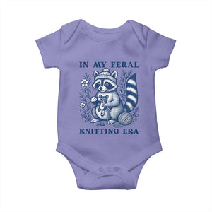 In My Feral Knitting Era Baby Onesie Raccoon Yarn Lover TS12 Violet Print Your Wear