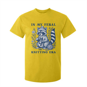 In My Feral Knitting Era T Shirt For Kid Raccoon Yarn Lover TS12 Daisy Print Your Wear