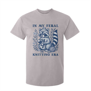 In My Feral Knitting Era T Shirt For Kid Raccoon Yarn Lover TS12 Ice Gray Print Your Wear