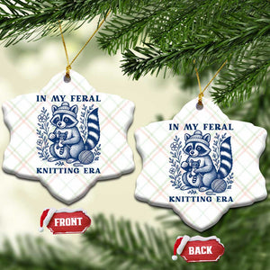 In My Feral Knitting Era Ceramic Ornament Raccoon Yarn Lover TS12 Print Your Wear