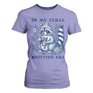 In My Feral Knitting Era T Shirt For Women Raccoon Yarn Lover TS12 Violet Print Your Wear