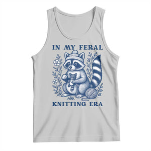 In My Feral Knitting Era Tank Top Raccoon Yarn Lover TS12 Ash Print Your Wear
