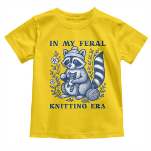 In My Feral Knitting Era Toddler T Shirt Raccoon Yarn Lover TS12 Daisy Print Your Wear