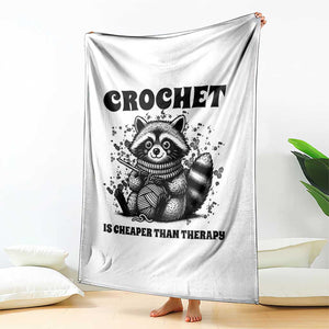 Crocheting Is Cheaper Than Therapy Throw Blanket Raccoon Yarn Lover TS12 Print Your Wear