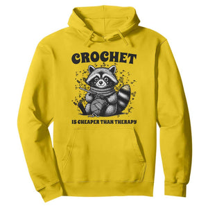 Crocheting Is Cheaper Than Therapy Hoodie Raccoon Yarn Lover TS12 Daisy Print Your Wear