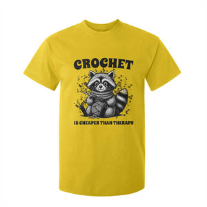 Crocheting Is Cheaper Than Therapy T Shirt For Kid Raccoon Yarn Lover TS12 Daisy Print Your Wear