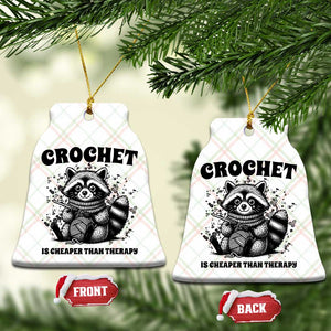 Crocheting Is Cheaper Than Therapy Ceramic Ornament Raccoon Yarn Lover TS12 Print Your Wear