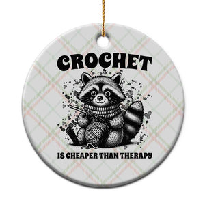 Crocheting Is Cheaper Than Therapy Ceramic Ornament Raccoon Yarn Lover TS12 1pc Christmas Plaid Print Your Wear