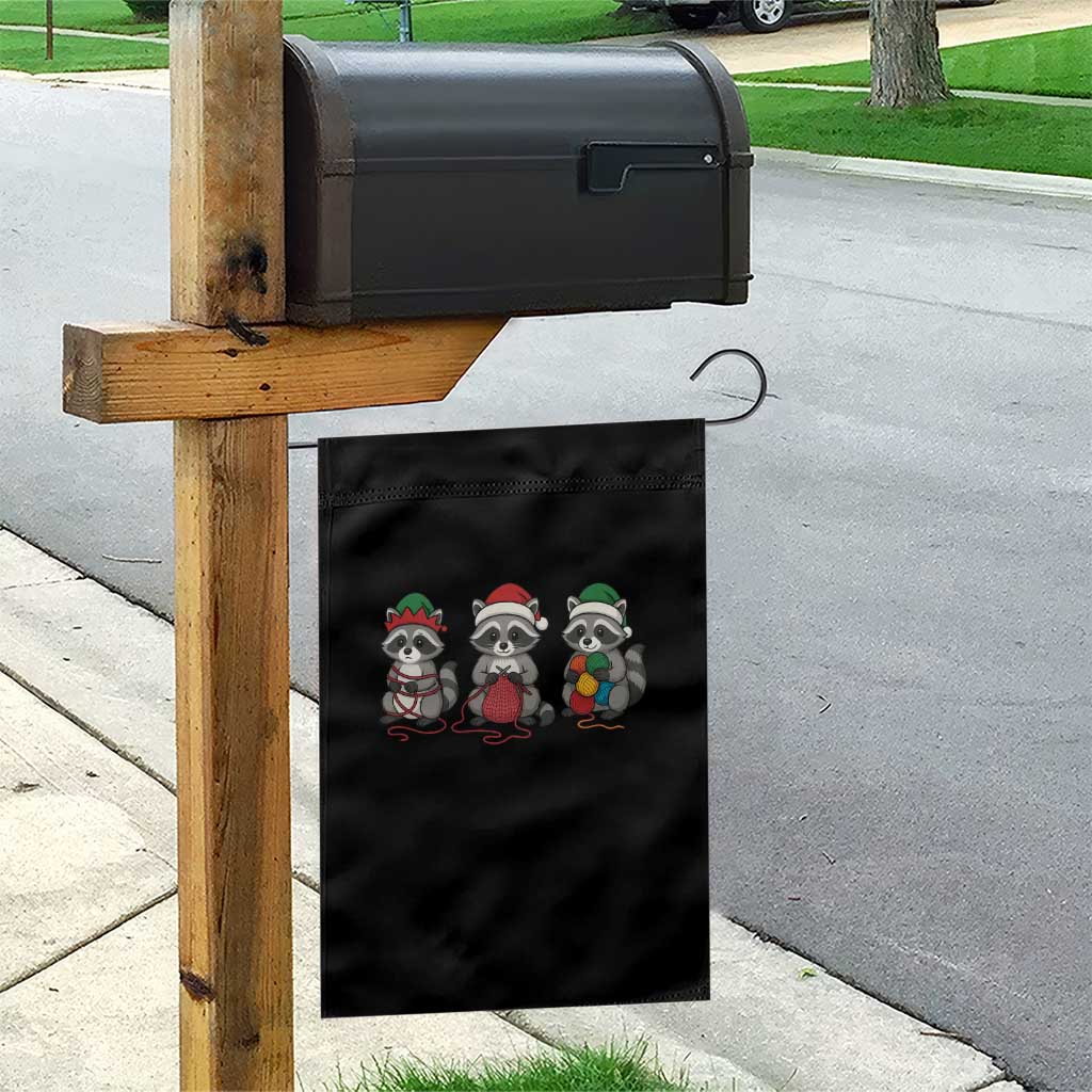 Christmas Raccoon Knitting Garden Flag Funny Holiday Yarn Gift TS12 Print Your Wear