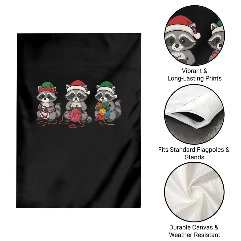 Christmas Raccoon Knitting Garden Flag Funny Holiday Yarn Gift TS12 Print Your Wear