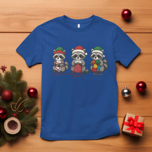 Christmas Raccoon Knitting T Shirt Funny Holiday Yarn Gift TS12 Royal Blue Print Your Wear
