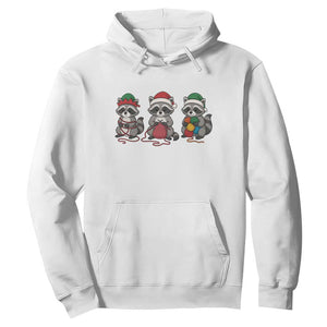 Christmas Raccoon Knitting Hoodie Funny Holiday Yarn Gift TS12 White Print Your Wear