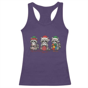 Christmas Raccoon Knitting Racerback Tank Top Funny Holiday Yarn Gift TS12 Purple Print Your Wear