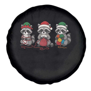 Christmas Raccoon Knitting Spare Tire Cover Funny Holiday Yarn Gift TS12 Print Your Wear