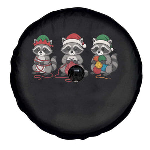 Christmas Raccoon Knitting Spare Tire Cover Funny Holiday Yarn Gift TS12 Print Your Wear