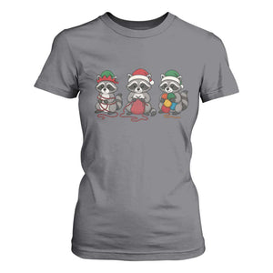 Christmas Raccoon Knitting T Shirt For Women Funny Holiday Yarn Gift TS12 Charcoal Print Your Wear