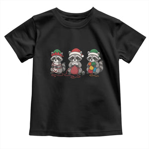 Christmas Raccoon Knitting Toddler T Shirt Funny Holiday Yarn Gift TS12 Black Print Your Wear