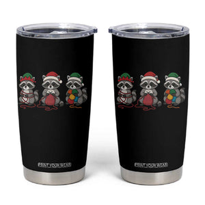 Christmas Raccoon Knitting Tumbler Cup Funny Holiday Yarn Gift TS12 Black Print Your Wear