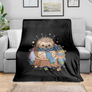 Cute Hedgehog Knitting Throw Blanket Gift For Crocheter TS12 Print Your Wear