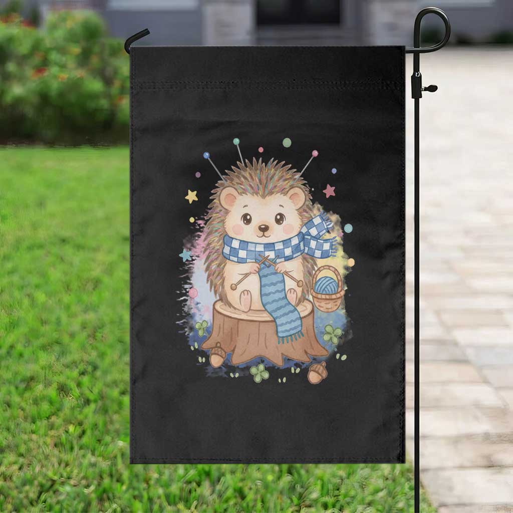 Cute Hedgehog Knitting Garden Flag Gift For Crocheter TS12 Print Your Wear